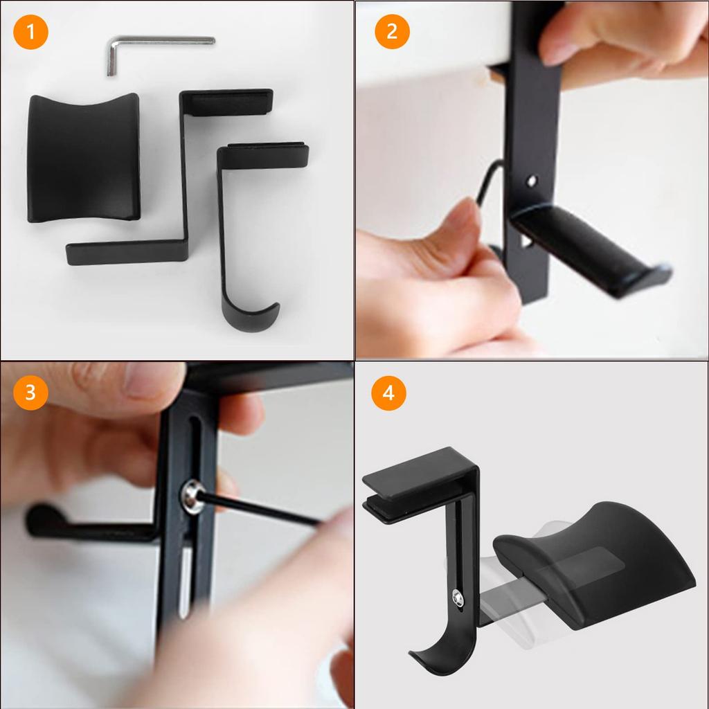 Calife Kopfhörerhalter, Headset-Ständer, Kopfhörerhalter, Kopfhörer-Aufbewahrungshaken-Rack für Desktop, Untertisch, Audio-, Studio- und Gaming-Kopfhörer,