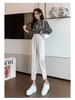 Radish Women's High Waist Cigarette Leg Cropped Pants - Korean Style Harem for Spring/Summer 2026