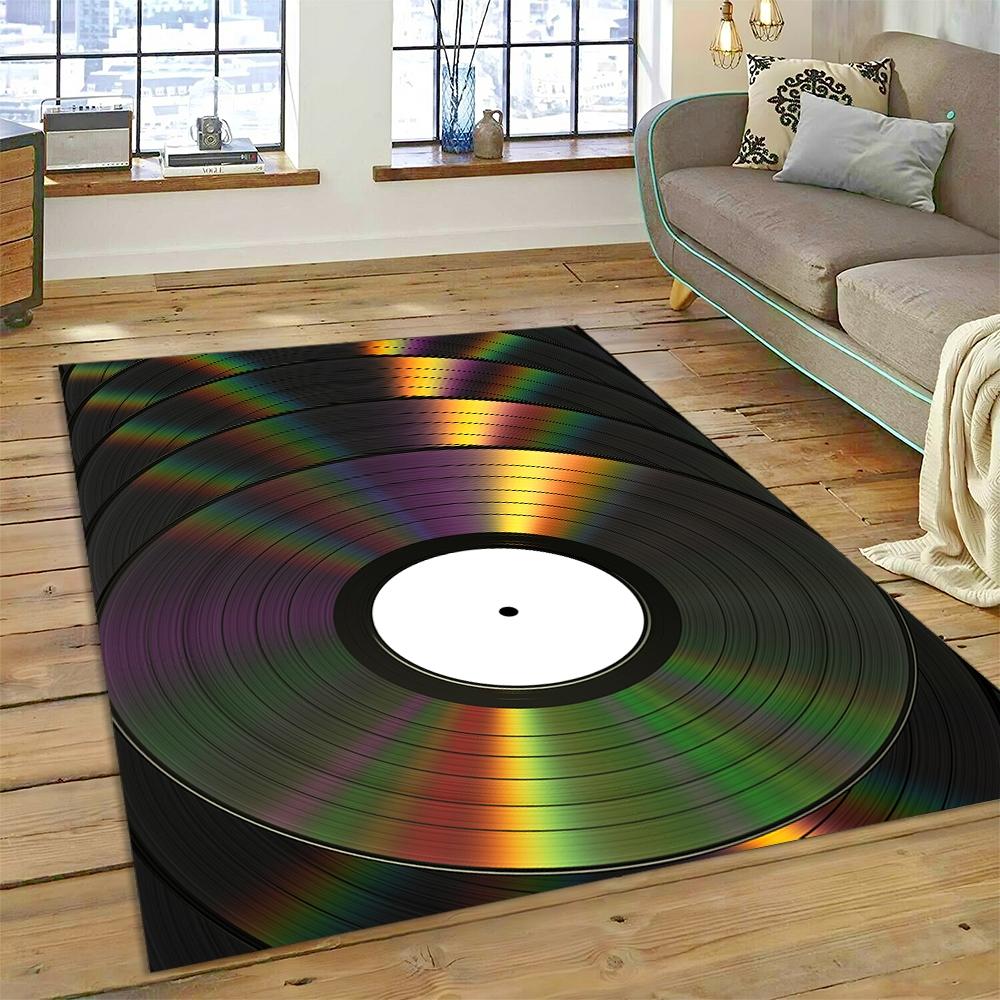 Vinyl Record Music DJ Screen tape Rug Carpet for Living Room Bedroom Home Decor,Floor Mat Non-slip Decoration for Sofa Doormat