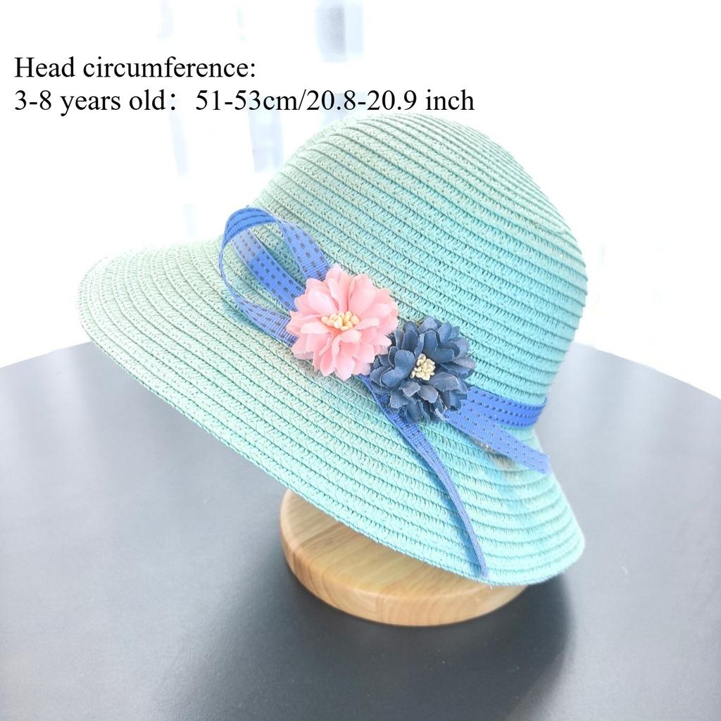 Kids Straw Hat Spring And Summer Foldable Sunshade Caps Beach Cap Sweet Fisherman