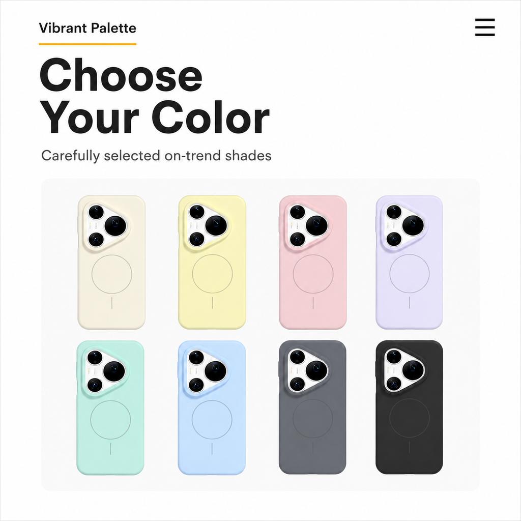 Protective Magnetic Liquid Silicone Phone Case for Huawei Pura 70 Pro-Blue