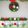 6Pcs 6cm Red Green White Christmas Fluffy Ball Hanging Ornaments for Halloween Party Xmas Home New Year 2026 Navidad Decor