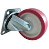 Swivel wheel, castor set, 100mm, 200kg, JPPU 1001 RED, polyurethane