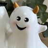Halloween Ghost Figurine Cute 3 Ghosts Holding Hands Statue Resin Tabletop Ornament for Indoor Bookshelf Windowsill Decor