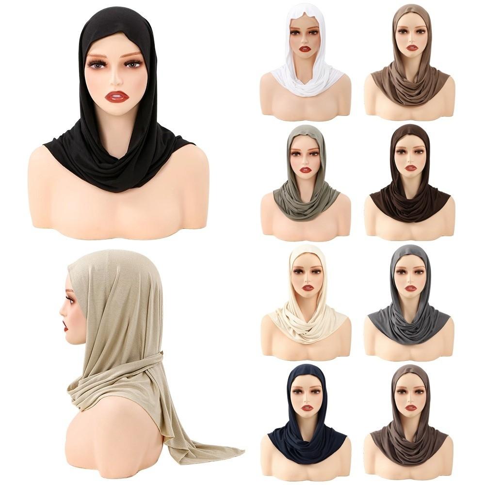 Modal Jersey Instant Hijab Cotton Stretch Hijab Caps Classic Headscarf for Women