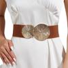 Elastic Waist Belt 6cm Wide Fashionable Buckle Decor Sash Adjustable Stretchy Belt for Women Dresses Jeans Trousers