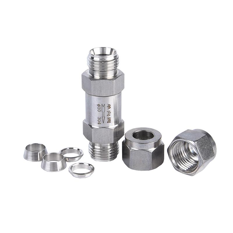 Fit 3/6/8/10/12/18mm 1/8" 1/4" 3/8" 1/2" OD Tube Stainless Steel 304 Ferrule One-way Valve Non Return Check Valves For Water Gas