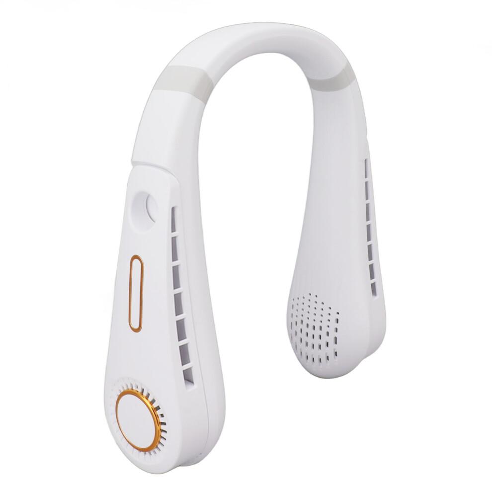 USB Rechargeable Bladeless Neck Fan Ultra Quiet, Personal Cooling Fan with LED Display Adjustable Speeds Comfortable Headphone Design for Office Home