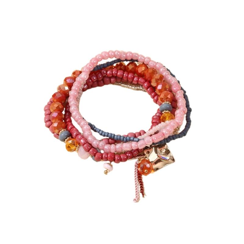 

Stylish Glass Multi-Layer Bracelet Stacking Statement Bracelets Fashionable and Comfortable Jewelry for Women and Girls