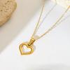 Hollow Heart Stainless Steel Pendant Necklace for Women - Fashionable and Durable Titanium Steel Jewelry