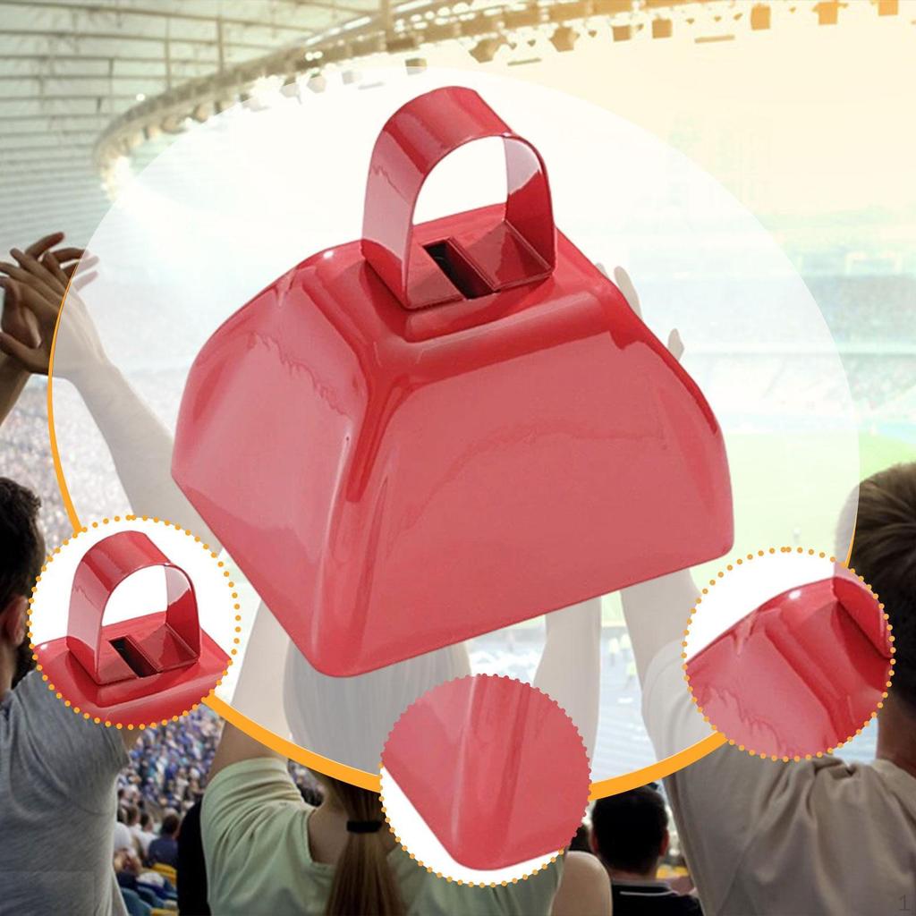 Loud Metal Cowbell with Handle for Sports Events, School, Year