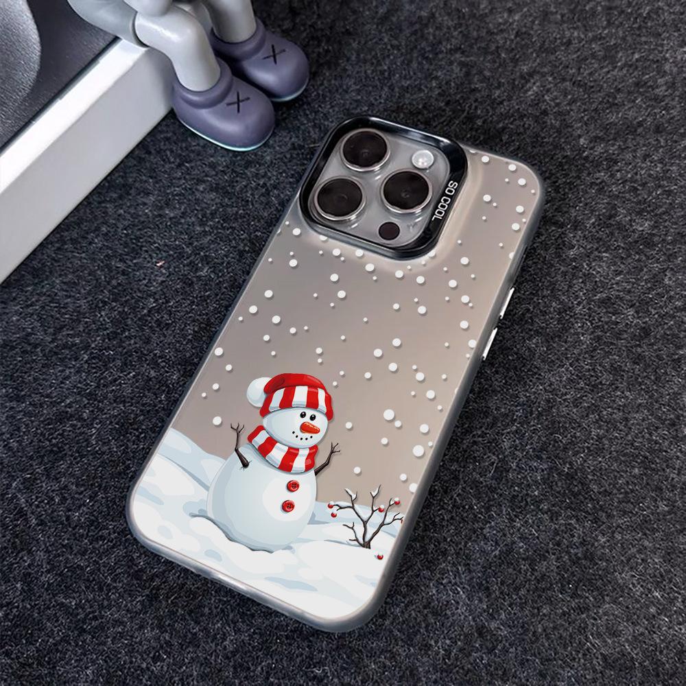 Christmas Cute Snowman for iPhone17ProMax Christmas Mobile Phone Protective Case Apple 15 Niche 16 Factory