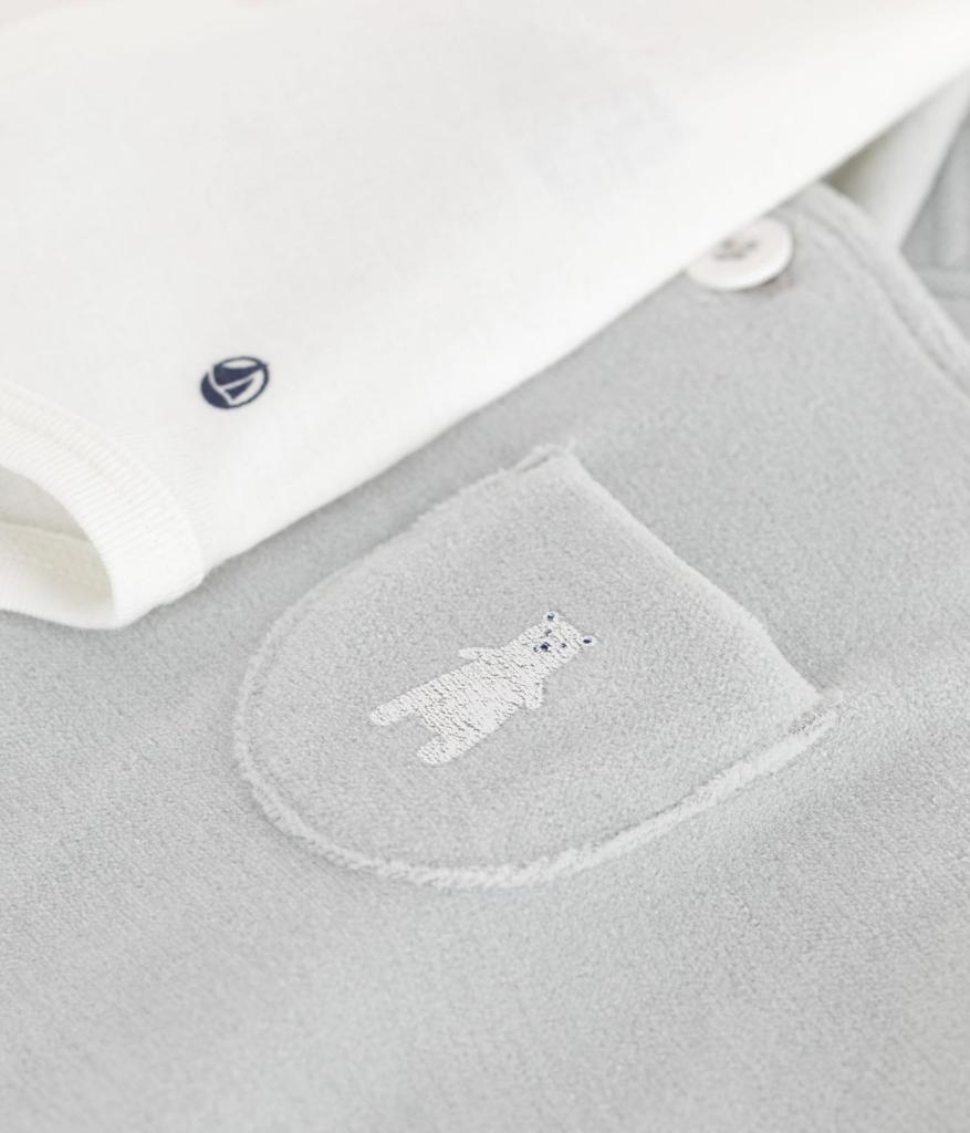 Petit Bateau Baby Set 12 74cm 2-Piece (A0EKV), Gray/Off-White, Months,