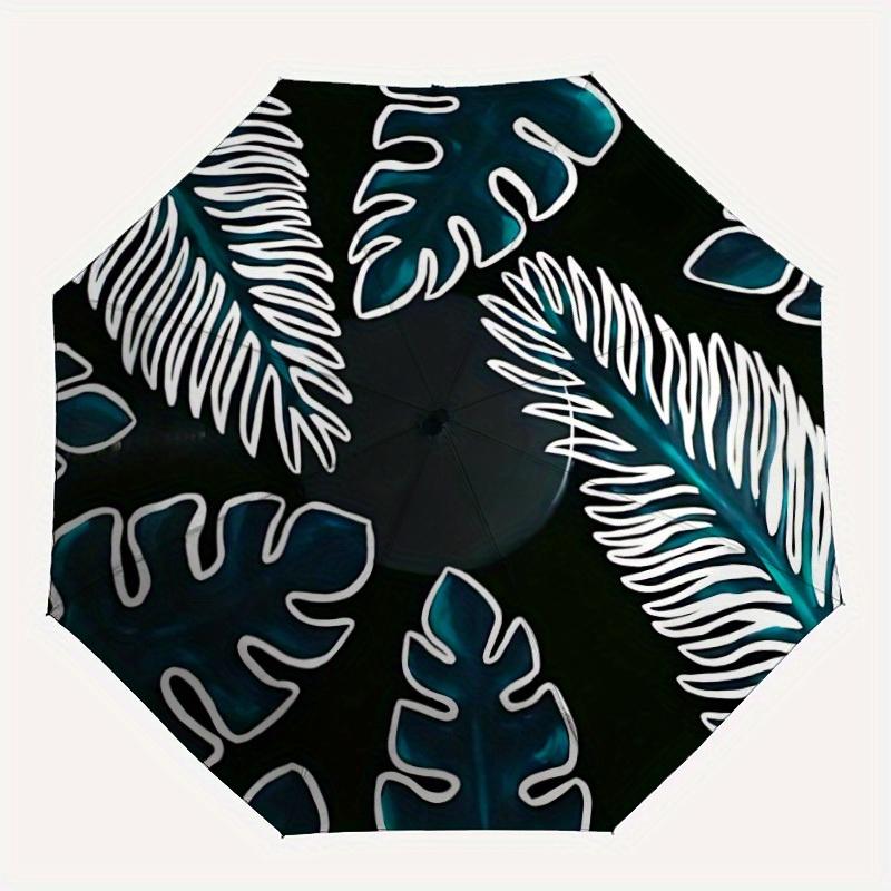 

1pc Tropical Leaves Automatic Open/Close Umbrella,Portable Compact Umbrella for Men & Women, Holiday Gift yy250730004