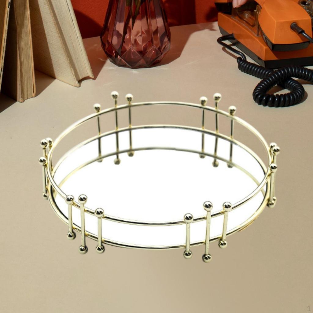 Decorative Mirror Tray Gold Vanity Bathroom Tray,Makeup Organizer,Serving for Cafes