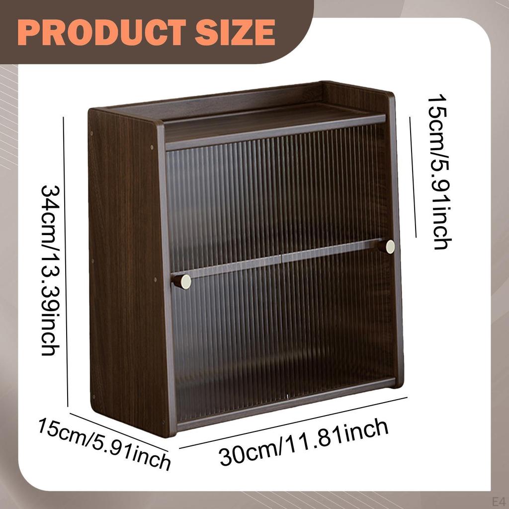 Countertop Storage Cabinet Counter Classic with Sliding Door Desktop Organizer for Bathroom