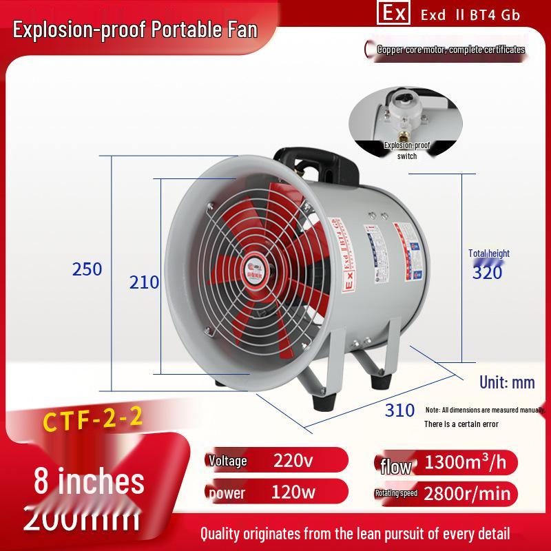 Explosion-Proof 220V Axial Flow Fan with Strong Ventilation and Cooling