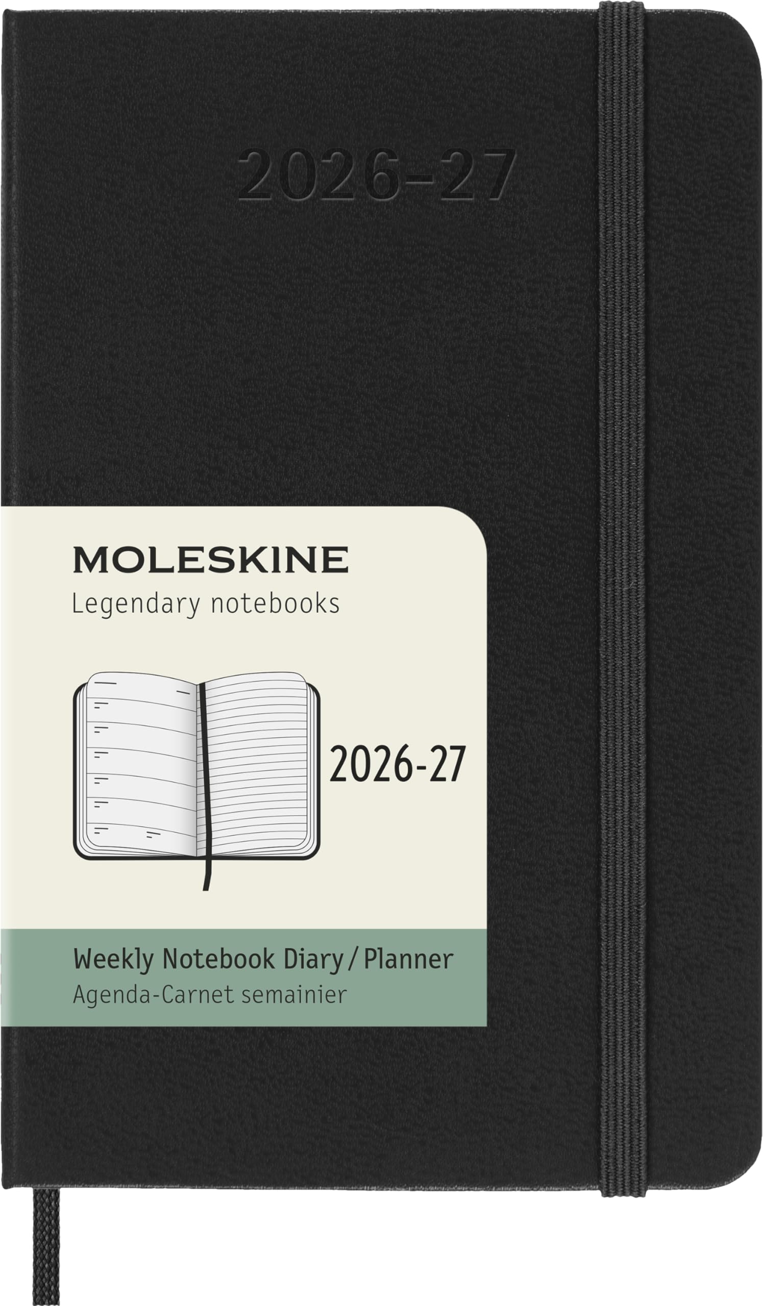 Moleskine 2026 Weekly July 18 Pocket Size x Black DHB18WN2Y27 Diary, Start, Months, (9cm 14cm), Hardcover, чёрный