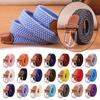 Women's Canvas Belt Pin Buckle Casual Fashion Leather Pearl Belt Jeans Pant Belt