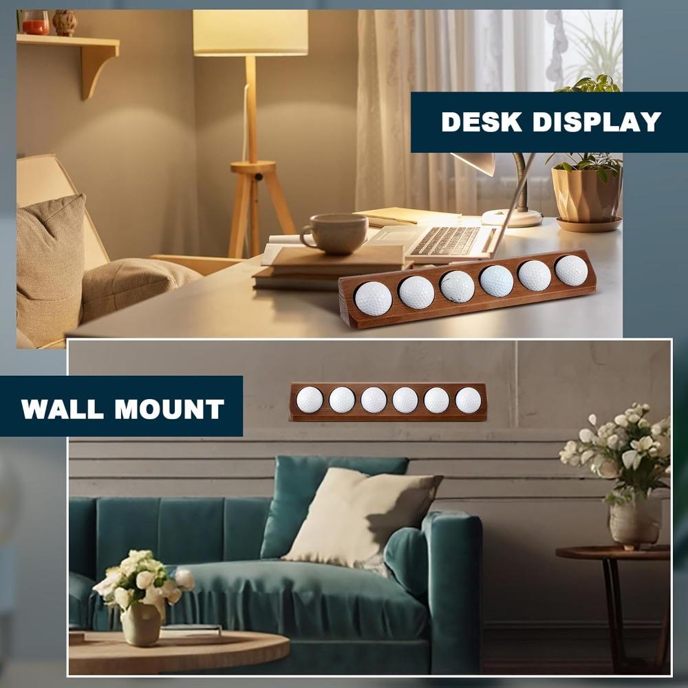 Hot Sale Wooden Golf Storage Rack Can Wall Mount 6 Standard Size Golf Ball Display Case Creative Storage Box Golf Ball Collector