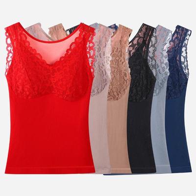 Chaleco cálido acolchado de encaje de terciopelo para mujer de talla grande Fengzhixin