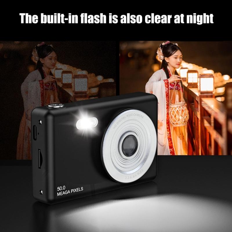 Digitalkamera 4K 48MP Kinderkamera 8-facher Zoom Anti-Shake Point-and-Shoot-Kamera für Teenager, Studenten, Kinder, tragbare Kamera