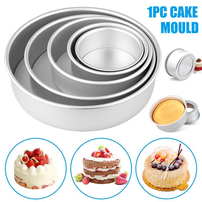 4pcs Round Cake Mold Aluminium Bakeware with Removable Base for Cake Baking Party Birthday Cake Cake Baking Tray Bakery Tools