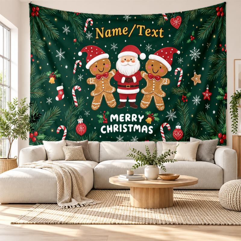 Christmas Printed Tapestry Wall Hanging For Bedroom Living Room Wall Decor Holiday Gift