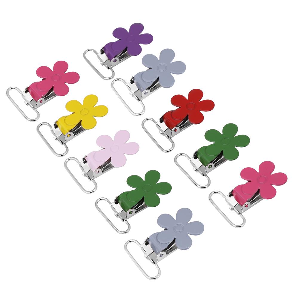 10Pcs Lot 25mm Mini Plum Shape Suspender Pacifier Braces Clip Holder