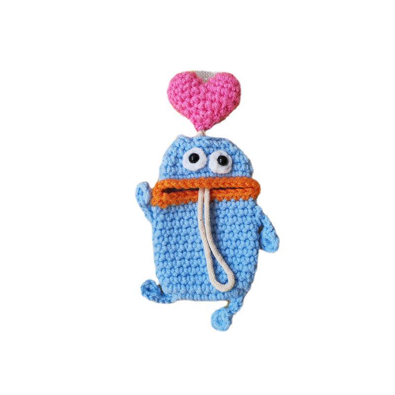 Customizable Wool Car Key Cover with Buckle and Key Pendant