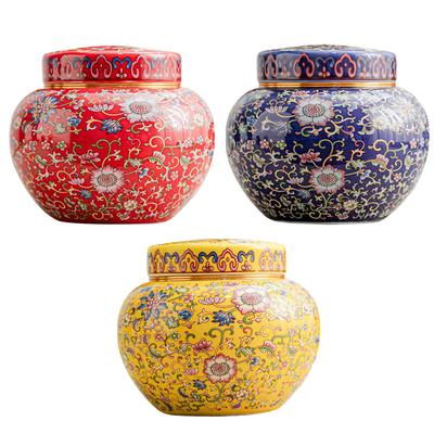 Borcan Ceramic de Ghimbir cu Capac Multifuncțional Birou Creativ Borcan Versatil Vază pentru Nunti Birou Dormitor Living Decorațiuni