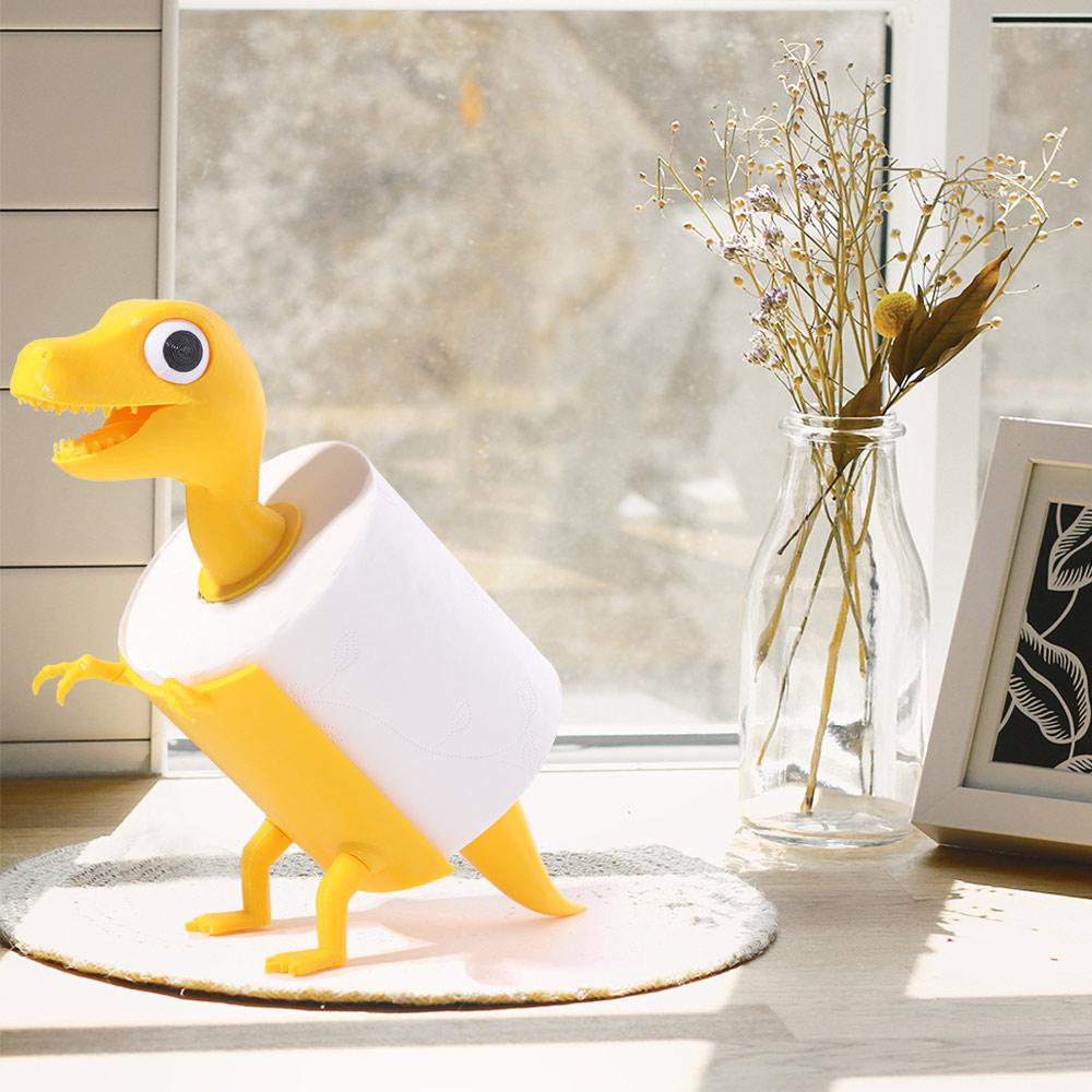 Cartoon Dinosaur Shape Toilet Paper Holder Free Standing Roll Paper Organizers  Countertop