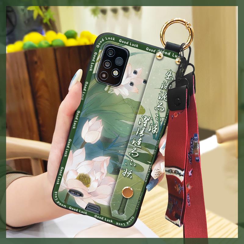 Dirt-resistant For Mom Phone Case For UMIDIGI Bison GT2/GT2 Pro Silicone Lanyard Chinese style Wrist Strap Kickstand
