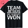 Passende christliche T-Shirts für Männer Team Jesus Wir Haben Schon Gewonnen T-Shirt Lustiges Shirt Herrenbekleidung Personalisierte Kleidung Ropa Hombre