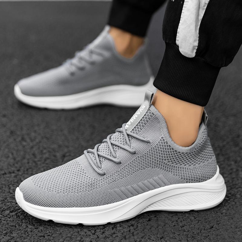 Laufschuhe Damen Dicksohlige Bequeme Schnürschuhe Sportschuhe Herren Leicht Atmungsaktiv Rutschfest Mesh-Schuhe Herren
