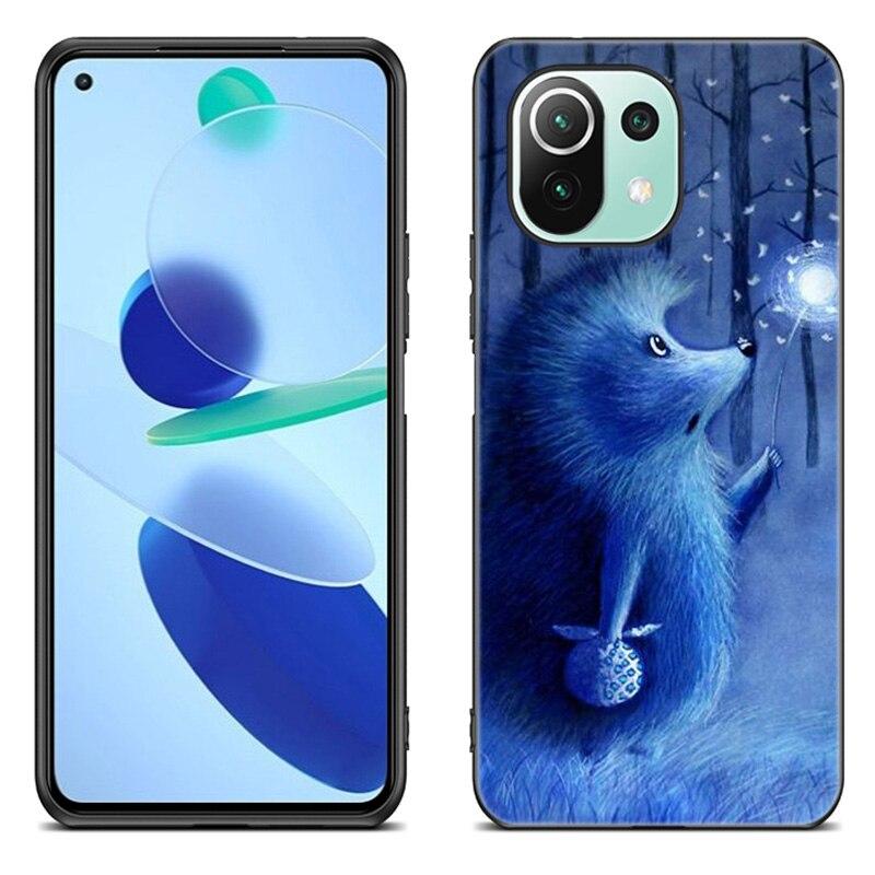 Custodia per Telefono Riccio nella Nebbia Per Xiaomi Mi 11 Lite NE 11i 10T 11T Pro A2 A3 Lite POCO F3 M3 M4 C31 X3 Pro NFC GT Cover Nera