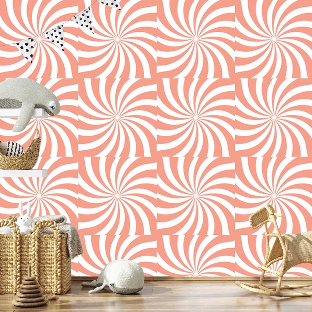 Wallpaper Hippie background coral, white and peach 50x1000