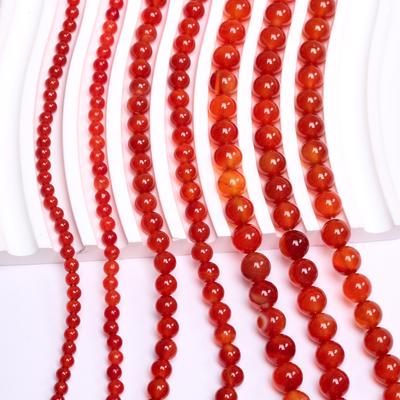 Home Party Supplies Red Carnelian Agate Beads 4/6/8mm Natural Stone 40/30/20Pcs For Jewelry Making Bracelets DIY Round Loose Beads