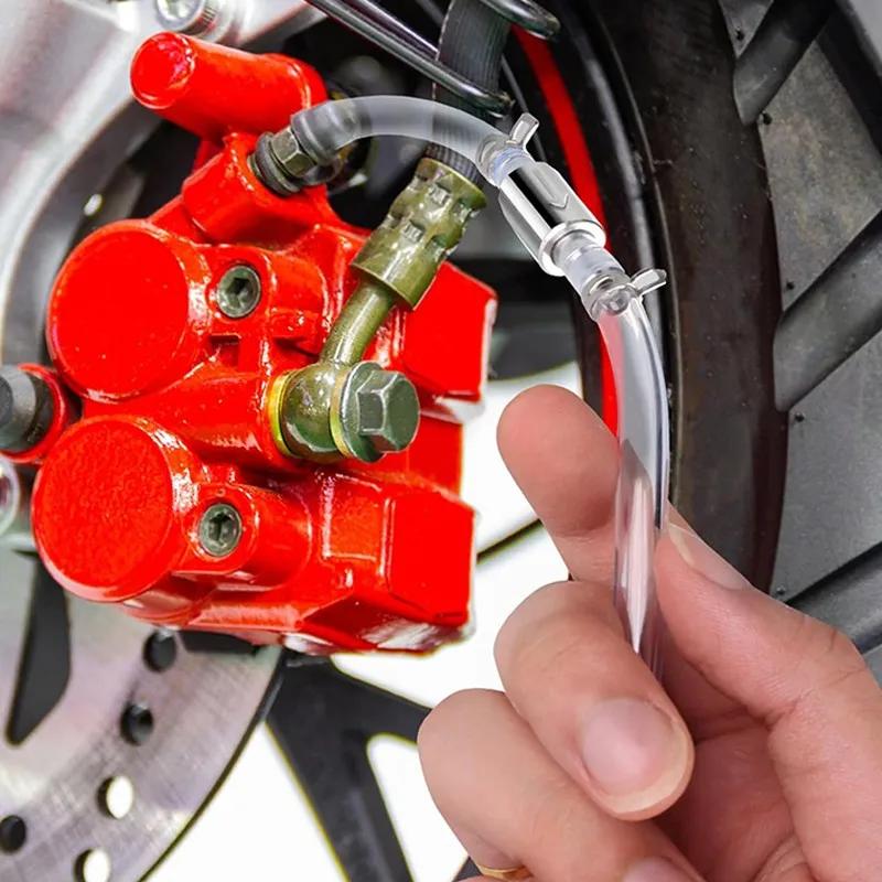 1PCS Brake Fluid Bleeder Hose with One-Way Non-Return Check Valve Auto Car Vehicle Motorcycle Brake Clutch Bleeder Hose Pipe Kit