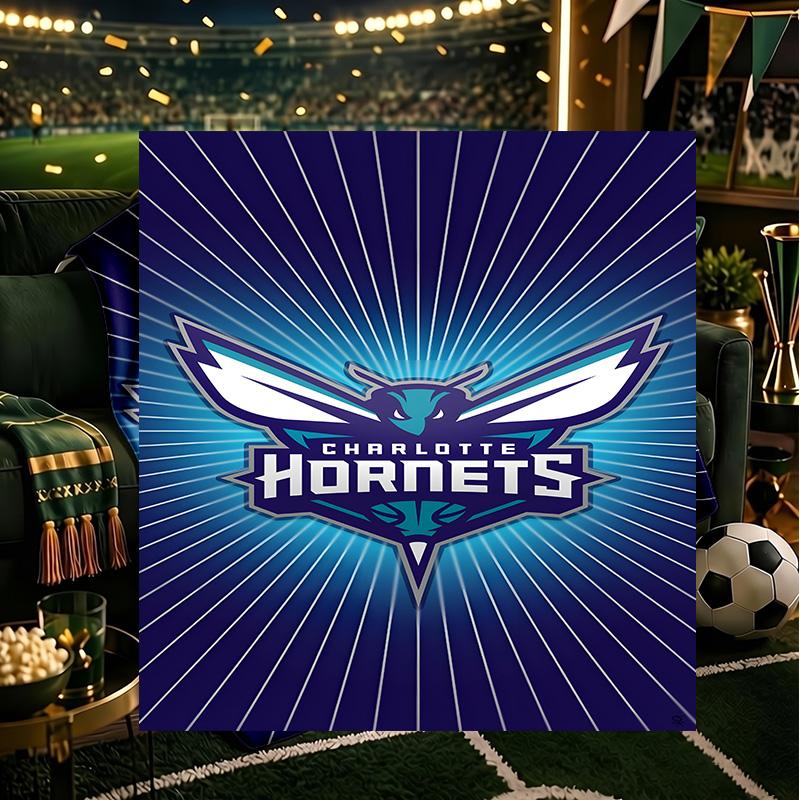 Charlotte-Hornets Logo Blanket Lightweight Flannel Bedding Blanket Perfect for Travel, Camping, Living Rooms, Offices, Sofas, Fan Christmas gift