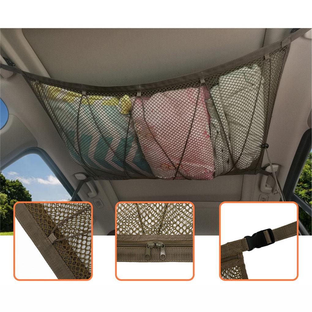 Car Ceiling Storage Space-saving Vehicular Net Vehicle Mesh Bags Interior Pouch Tidying Organizer Automobile Pocket