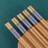 5Pairs Bamboo Sushi Anti-skid Rice Tableware Dinnerware Set Chopsticks Kitchen Supplies