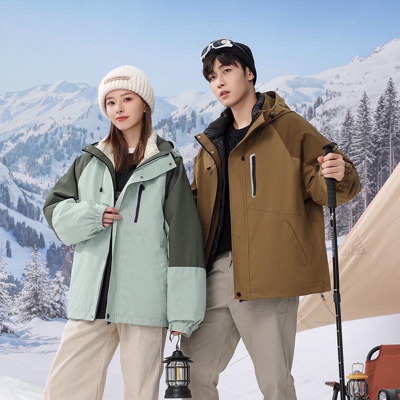 Outdoor Jacket Men's and Women's Removable Jacket Autumn and Winter Down Liner Three-proof Assault Jacket Men's Jacket Mountaineering Suit