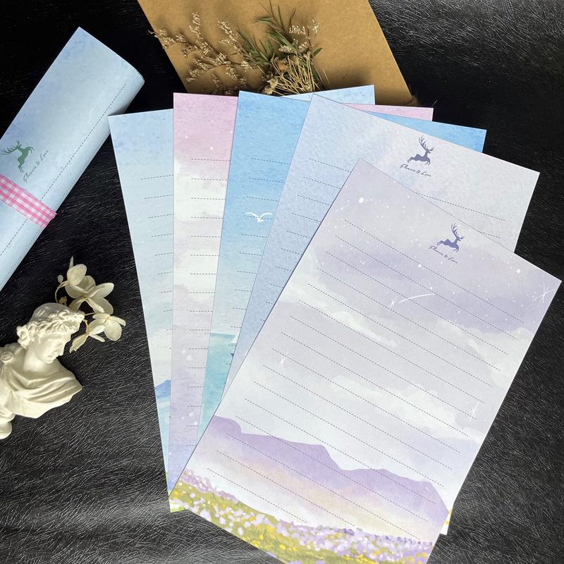 Romantic Western-Style A5 Love Letter Paper - Lined & Thickened Manuscript Sheets