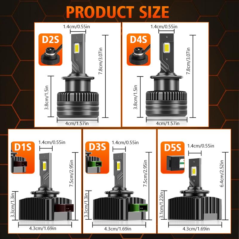 2PCS 30000LM D1S D3S Headlight 35W D2S D2R D4S D4R D5S D8S LED Canbus Lamps Auto LED Lights Bulb For Car Lights 6000K Plug&Play