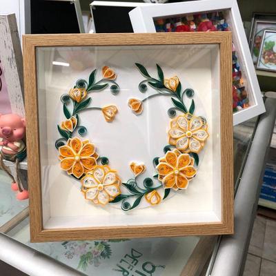Porta-Retrato Xianci A4 3D Vazado de Madeira Maciça para Quilling Pintura Ornamentos DIY, Porta-Retrato Quadrado A3 para Exibição em Mesa
