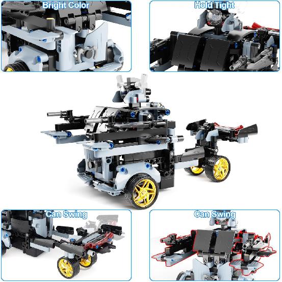 STEM Remote Control Car Building Kit Toys for Kids Age 8-12 with 2in1 STEM Robots Building Set Remote & APP Controlled Car/Robot, RC Car Toy Set for