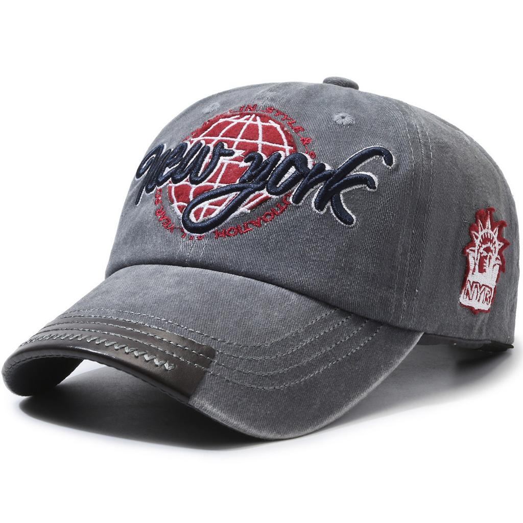 NORTHWOOD New York Embroidered Baseball Cap Patch Embroidered Baseball Hat Washed Sun Visor Peaked Soft Top Hat
