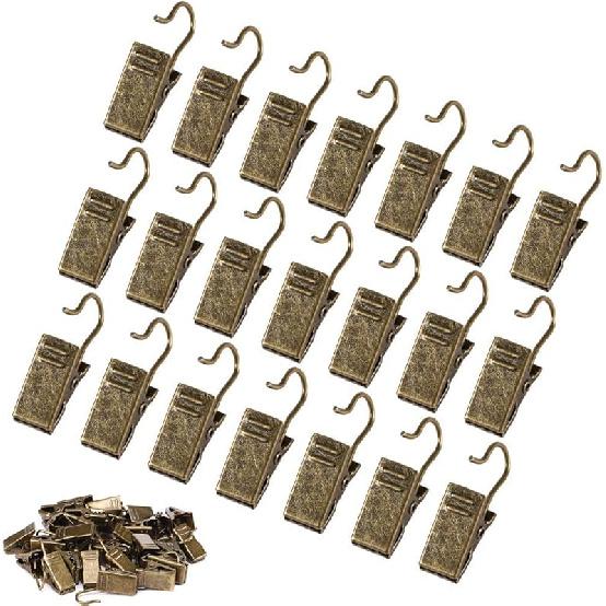 JANYUN 120 Pack Clip Hook Set Stainless Curtain Clips for Curtain Photos Home Decoration Art Craft Dispaly Hang Clip (Black)