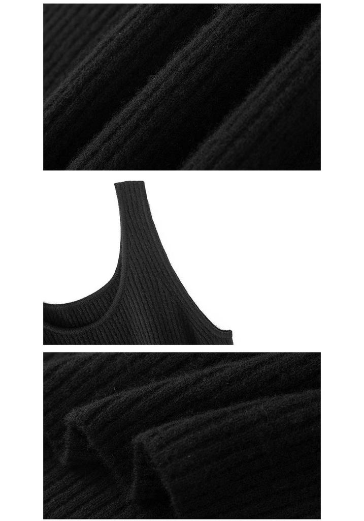 Le Kasha Women's 100% Cashmere Vest: Round Neck, Sleeveless Knit, Versatile Autumn/Winter Layer.